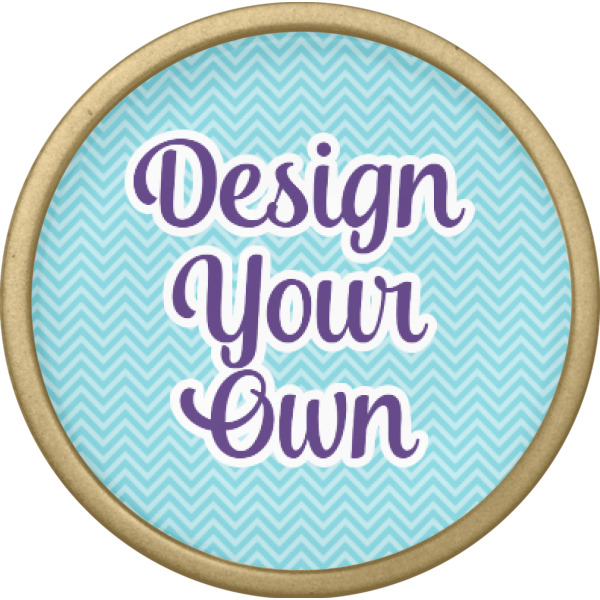 Custom Design - Cabinet Knob - Gold - Front