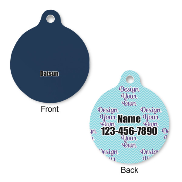 Custom Design - Round Pet ID Tag - Small - Front & Back View
