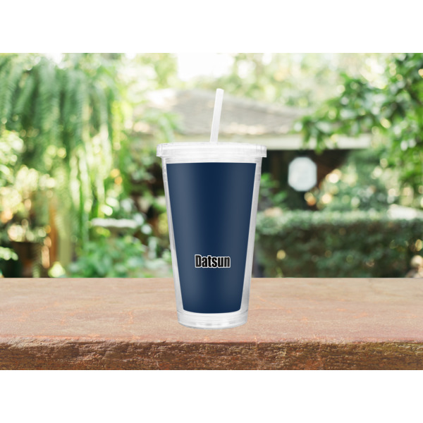 Custom Design - Double Wall Tumbler with Straw - Lifestyle