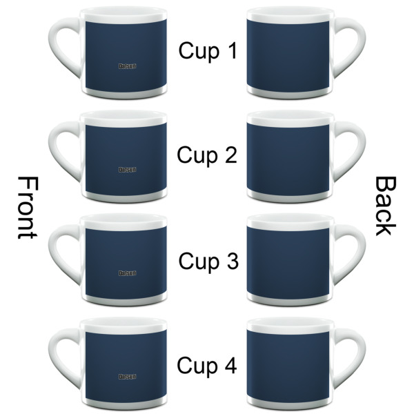 Custom Design - Double Shot Espresso Cup - Set of 4 - Front & Back