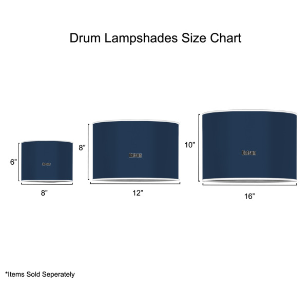 Custom Design - Drum Lampshades - Sizing Chart