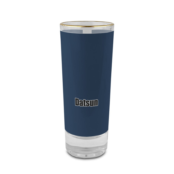 Custom Design Your Own 2 oz Shot Glass - Glass with Gold Rim
