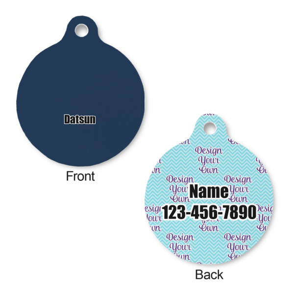 Custom Design - Round Pet ID Tag - Large - Front & Back View