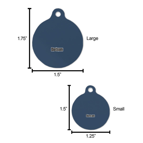 Custom Design - Round Pet ID Tag - Comparison Scale