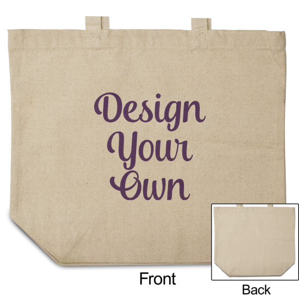 Custom Design - Reusable Cotton Grocery Bag - Front & Back View