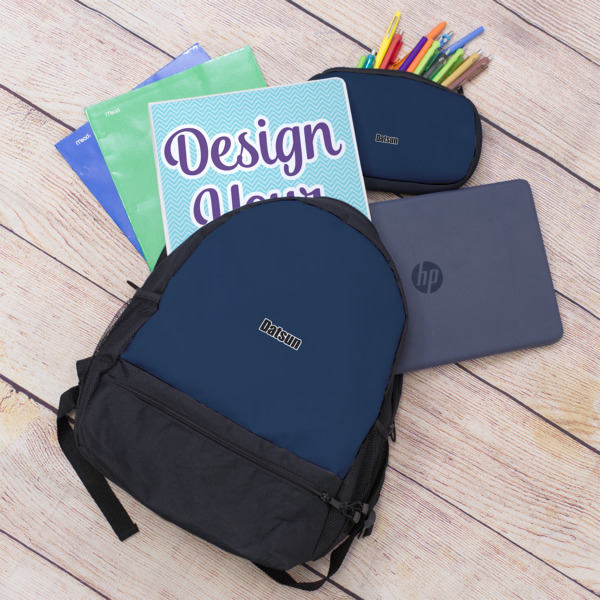 Custom Design - Large Backpack - Black - With Stuff