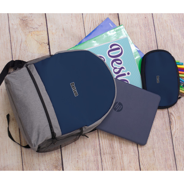 Custom Design - Large Backpack - Gray - With Stuff