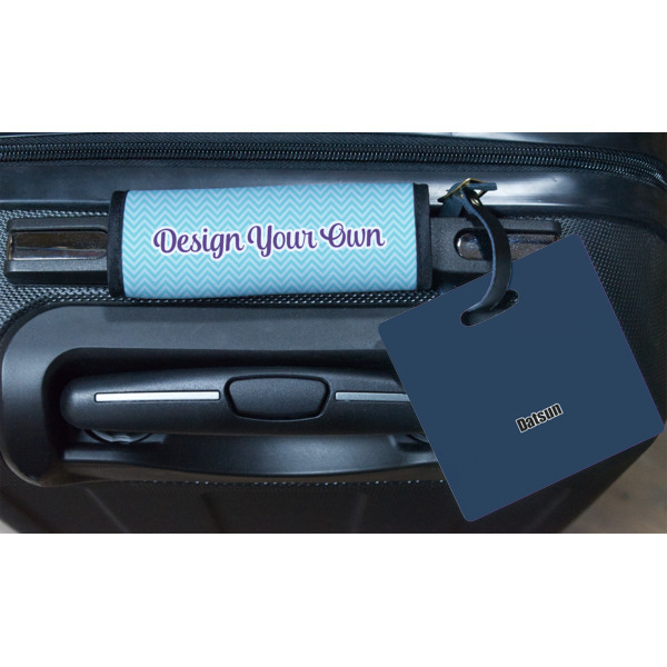 Custom Design - Square Luggage Tag & Handle Wrap - In Context