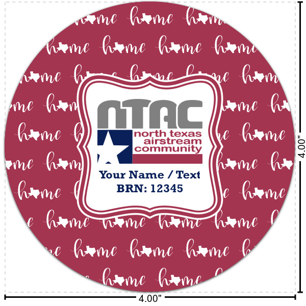 Custom North Texas Airstream Community Multipurpose Round Labels - 4"