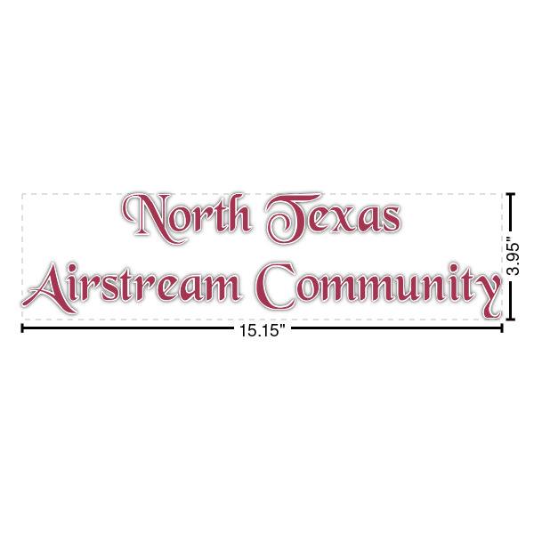 Custom North Texas Airstream Community Name/Text Decal - Small