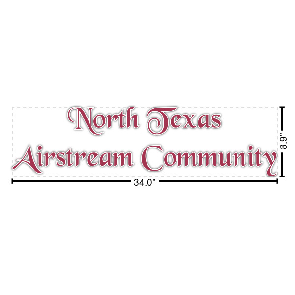 Custom North Texas Airstream Community Name/Text Decal - Medium