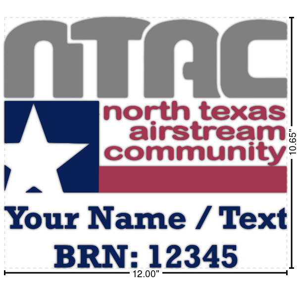 Custom North Texas Airstream Community Graphic Decal - Medium