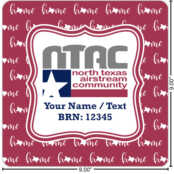 Custom North Texas Airstream Community Square Decal - Small