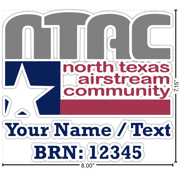 Custom North Texas Airstream Community Graphic Car Decal