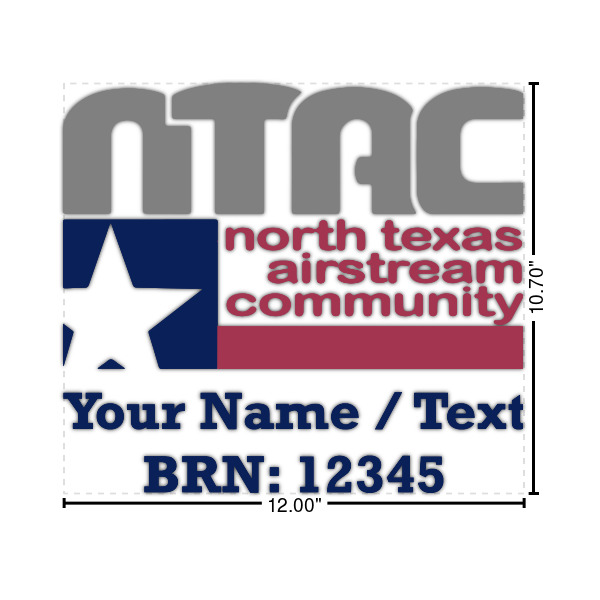Custom North Texas Airstream Community Graphic Iron On Transfer - Up to 15" x 15"