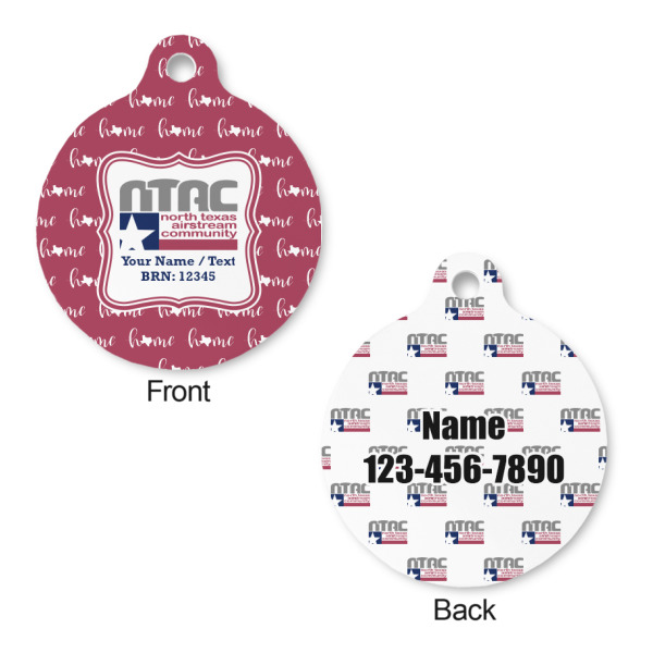 Custom Design - Round Pet ID Tag - Small - Front & Back View