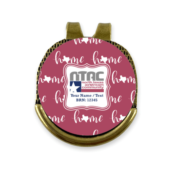 Custom Design - Golf Ball Marker Hat Clip Gold - Front