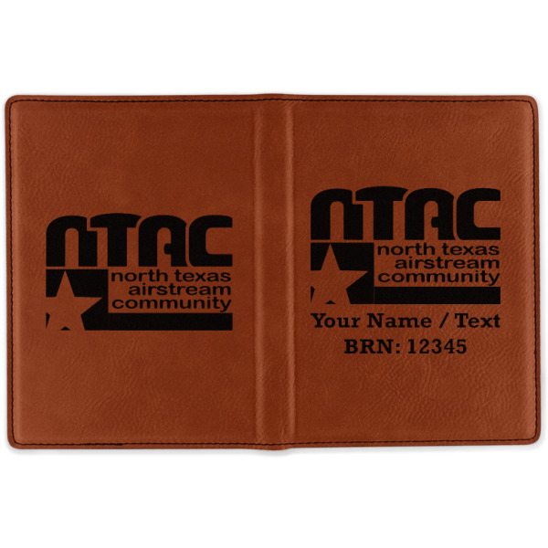 Custom Design - Cognac Leather Passport Holder Outside Double Sided - Apvl