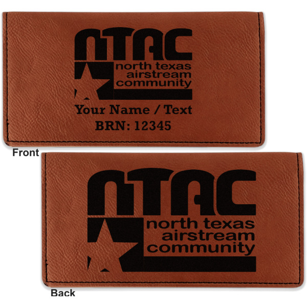 Custom Design - Leather Checkbook Holder Front and Back