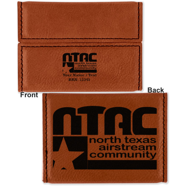 Custom Design - Leather Business Card Holder - Front Back