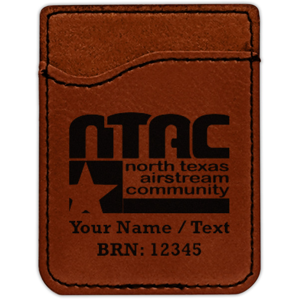 Custom Design - Cognac Leatherette Phone Wallet close up