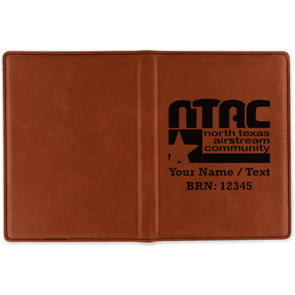 Custom Design - Cognac Leather Passport Holder Outside Single Sided - Apvl