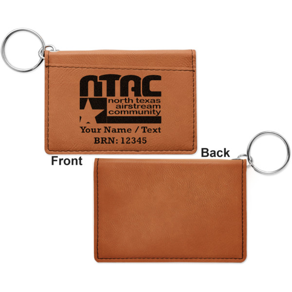 Custom Design - Cognac Leatherette Keychain ID Holders - Front Apvl
