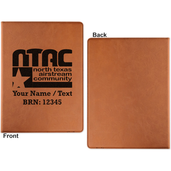 Custom Design - Cognac Leatherette Portfolios with Notepad - Large - Single Sided - Apvl