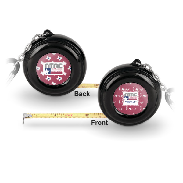 Custom Design - 6ft Pocket Tape Measure w/ Carabiner Hook - Front and Back