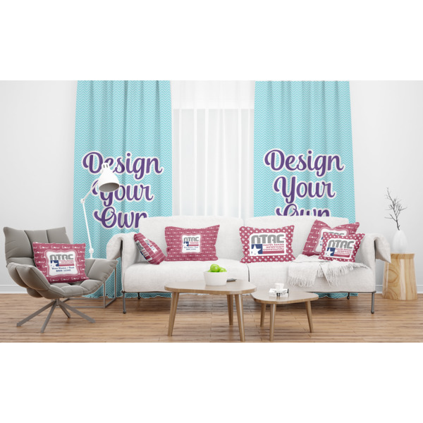 Custom Design - Sheer and Custom Curtains in Room with Matching Pillows