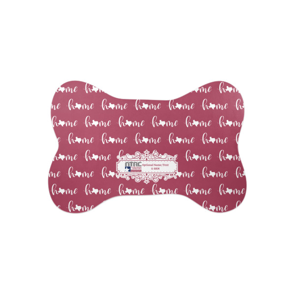 Custom North Texas Airstream Community Bone Shaped Dog Food Mat - Small