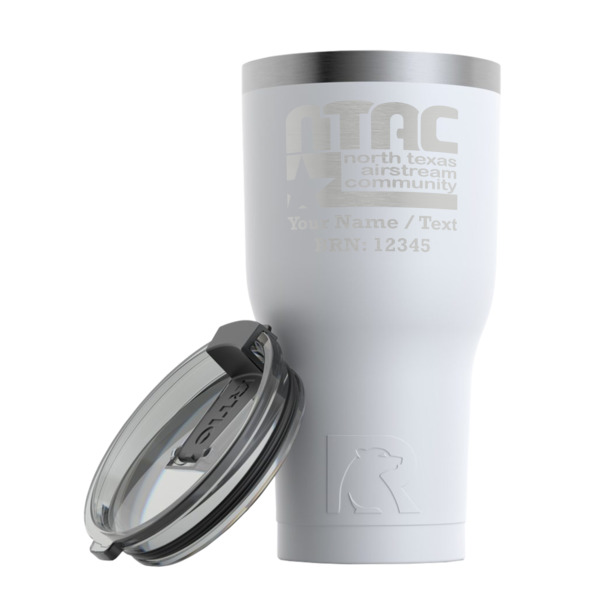 Custom Design - RTIC Tumbler -  White - With Lid