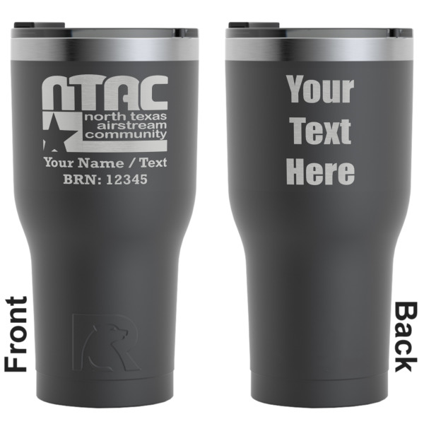 Custom North Texas Airstream Community RTIC Tumbler - Black - Laser Engraved - Double-Sided