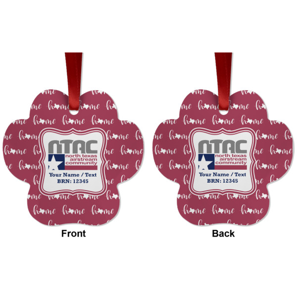 Custom Design - Metal Paw Ornament - Front and Back