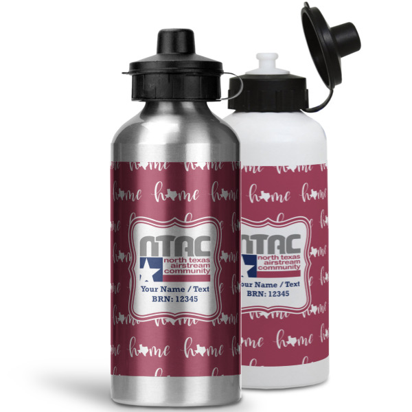 Custom Design - Aluminum Water Bottles - MAIN (white &silver)