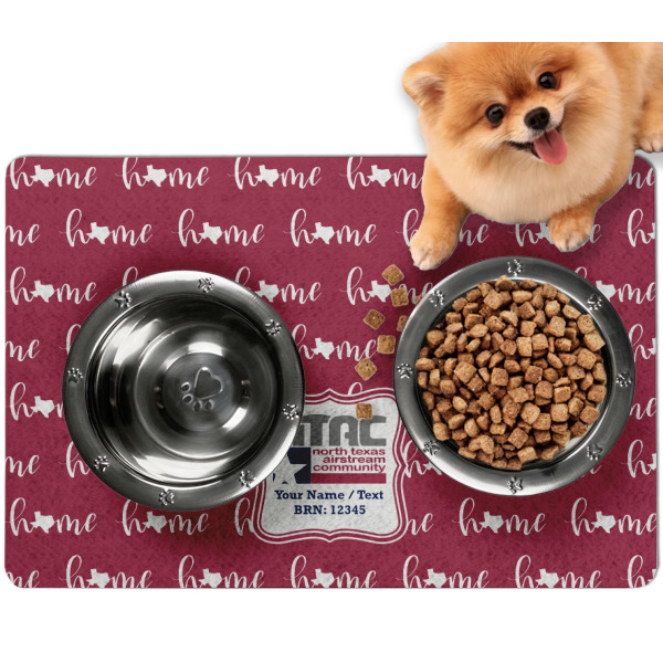 Custom North Texas Airstream Community Dog Food Mat - Small
