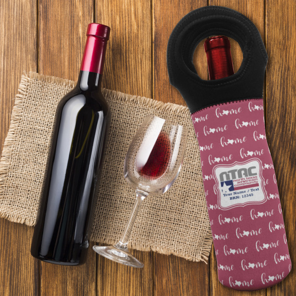 Custom Design - Wine Tote Bag - On Table