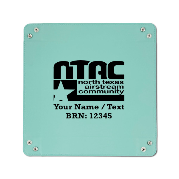 Custom Design - 6" x 6" Teal Leatherette Snap Up Tray - APPROVAL