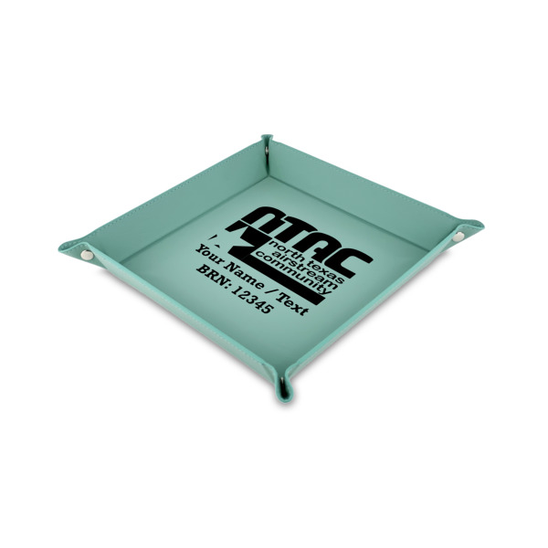 Custom Design Your Own Faux Leather Dice Tray - 6" x 6" - Teal