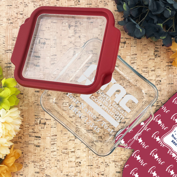 Custom Design - Glass Cake Dish - 8"x8" - Lifestyle