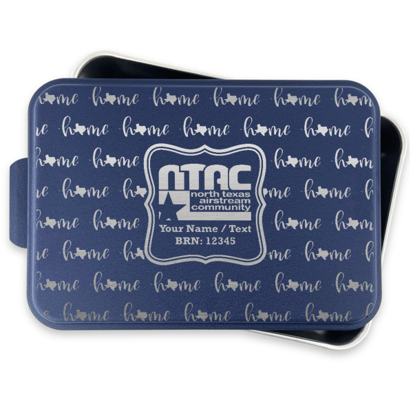 Custom Design - Aluminum Baking Pan - Navy Lid - FRONT w/lid off