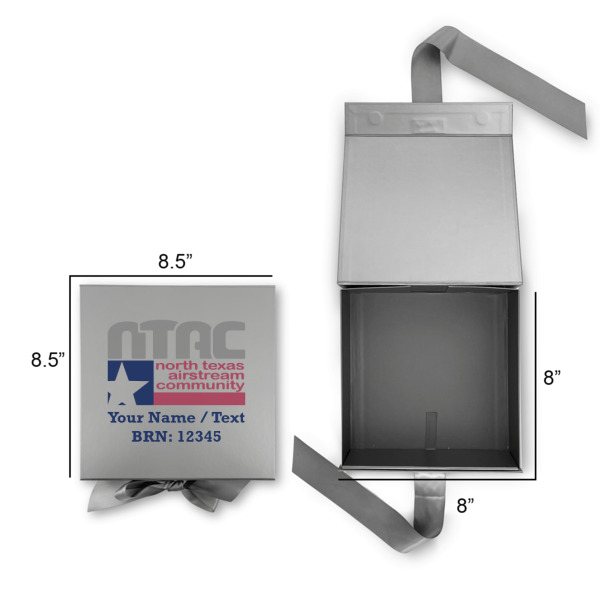 Custom Design - Gift Boxes with Magnetic Lid - Silver - Open & Closed