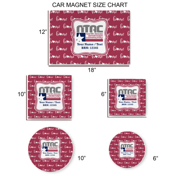 Custom Design - Car Magnets - SIZE CHART