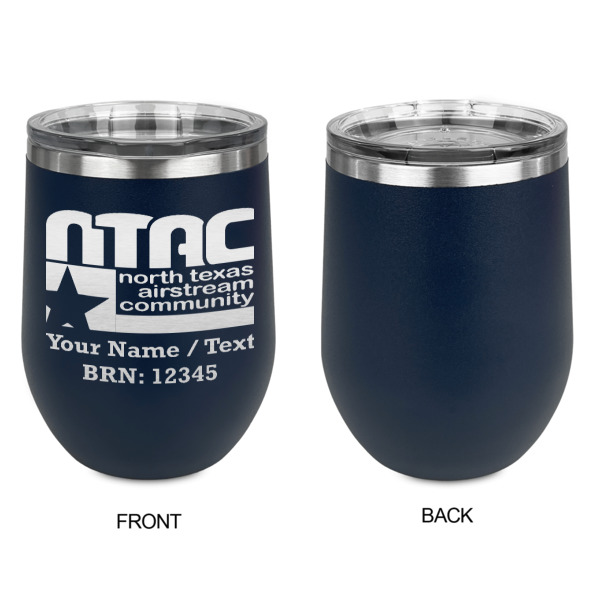 Custom Design - Stainless Wine Tumblers - Navy - Single Sided - Approval