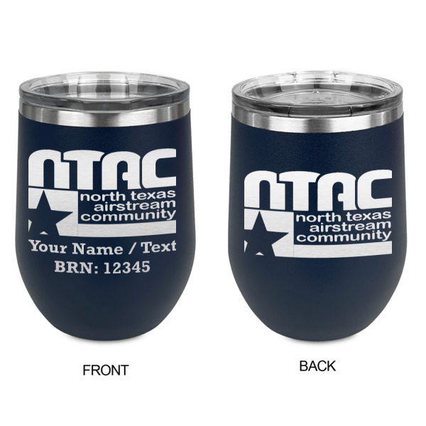 Custom Design - Stainless Wine Tumblers - Navy - Double Sided - Approval