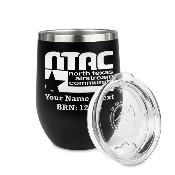 Custom Design - Stainless Wine Tumblers - Black - Double Sided - Alt View