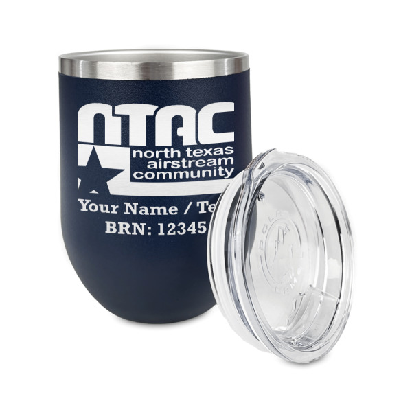 Custom Design - Stainless Wine Tumblers - Navy - Double Sided - Alt View