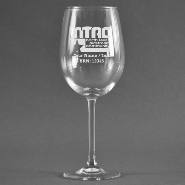 Custom North Texas Airstream Community Wine Glass - Laser Engraved