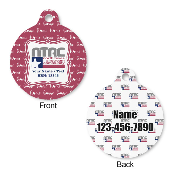 Custom Design - Round Pet ID Tag - Large - Front & Back View