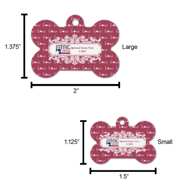Custom Design - Bone Shaped Dog ID Tags - Comparison Scale